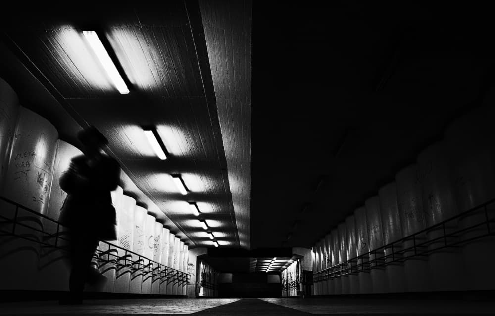 Motion Through Urban Tunnel by Samanta Krivec — canvas wall art