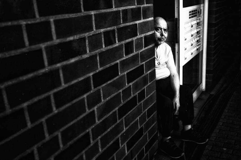 Man Peeking From Shadow by Holger Droste — canvas wall art