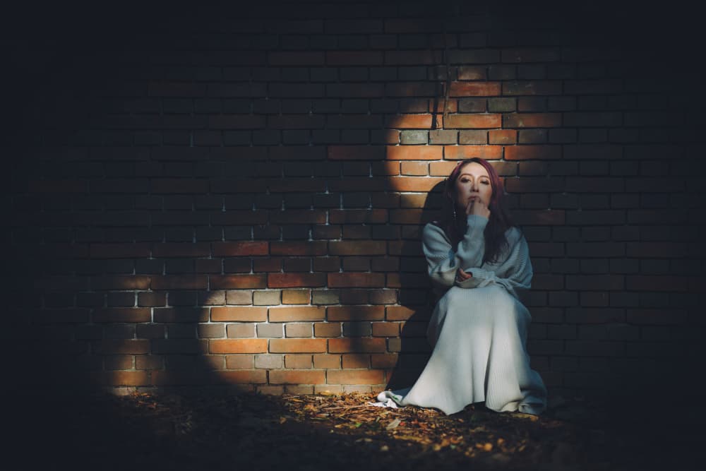 Moody Portrait Brick Wall by h112o1 — canvas wall art