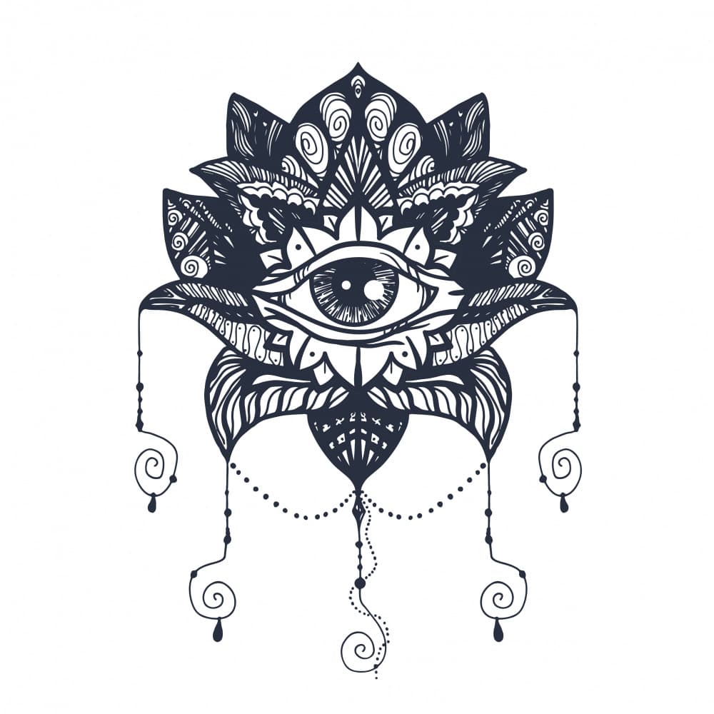 All Seeing Lotus Eye by Marika Barsrsind — canvas wall art