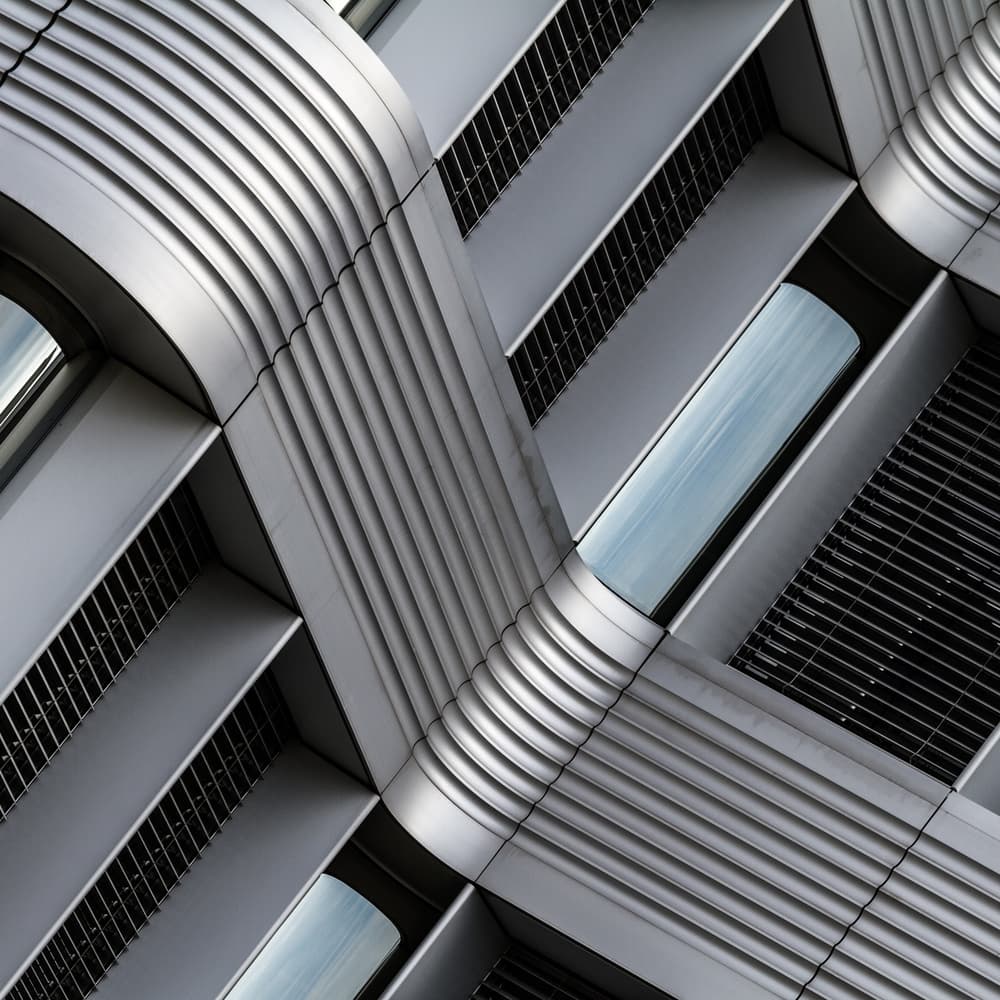 Sleek Building Geometry by Franco Tessarolo — canvas wall art