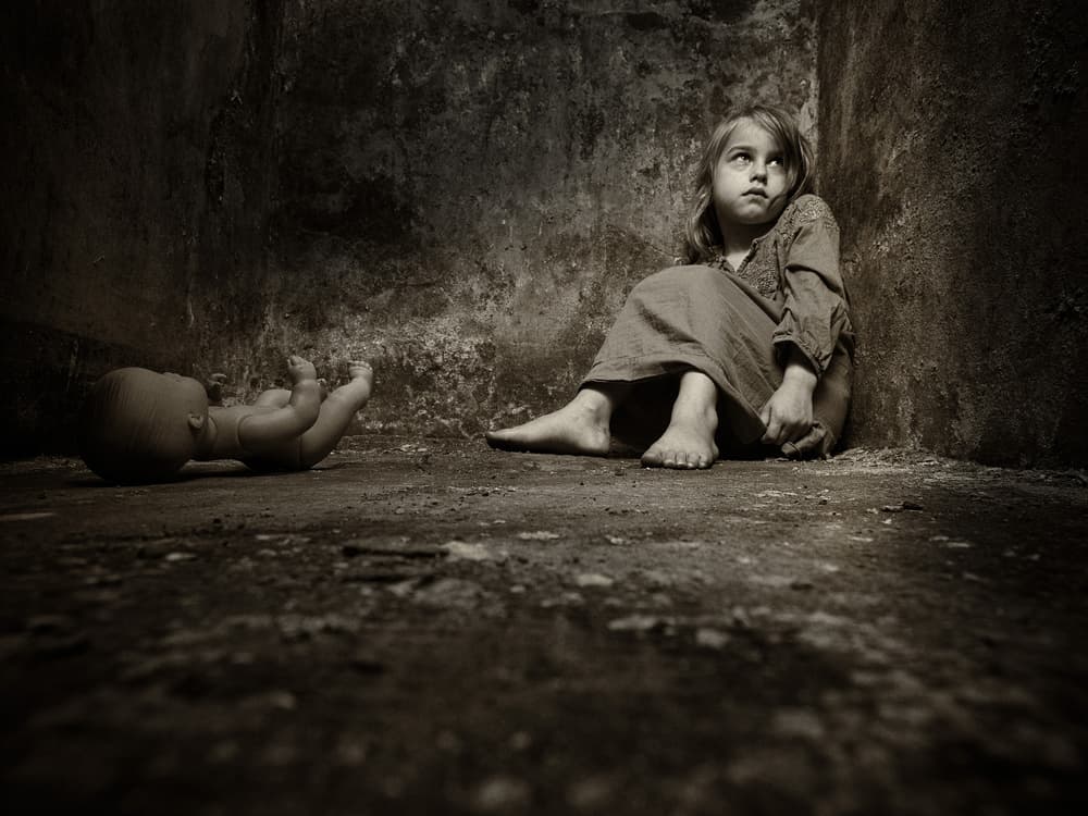 Sad Girl With Doll by Thomas Siegel — canvas wall art