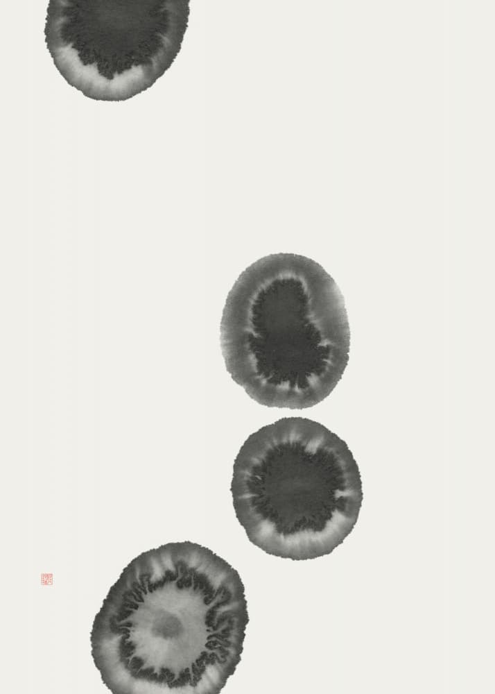 Organic Ink Wash Circles by Thoth Adan — canvas wall art