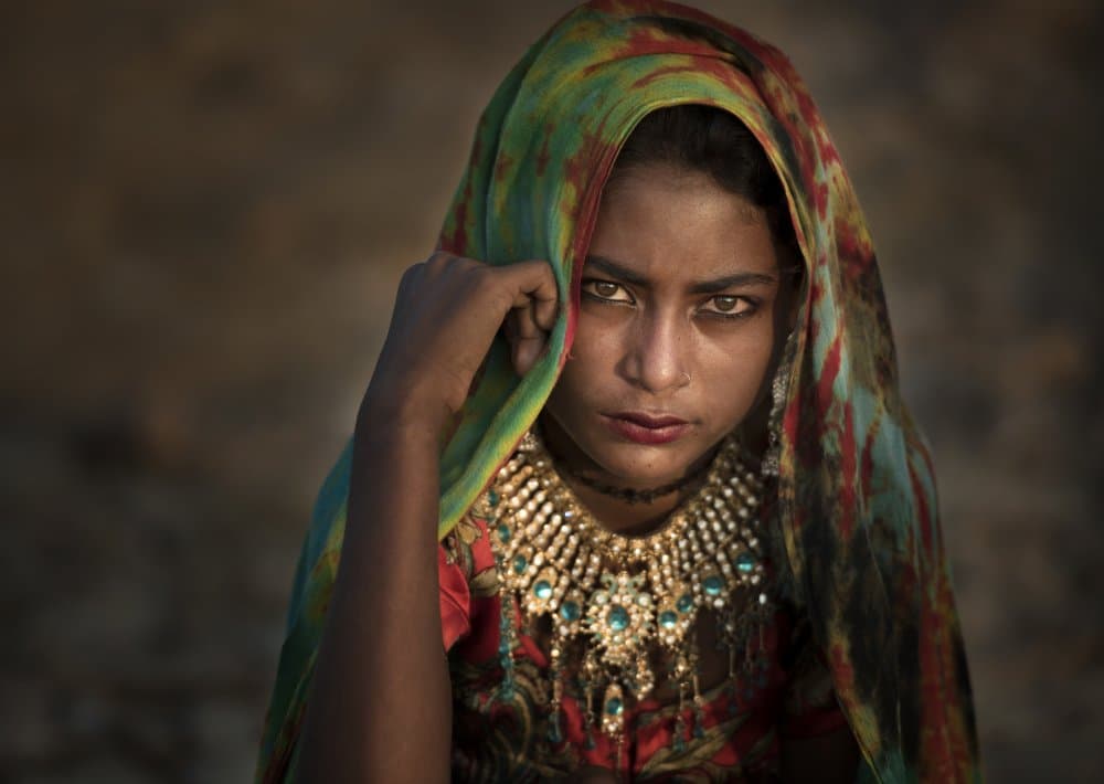 Indian Woman Intense Gaze by Rana Jabeen — canvas wall art