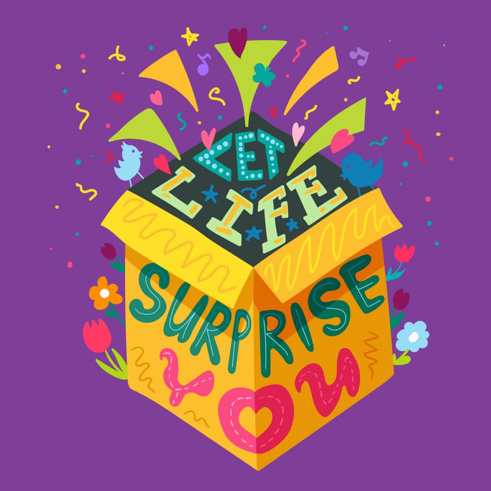 Colorful Life Surprise Box by Marika Barsrsind — canvas wall art