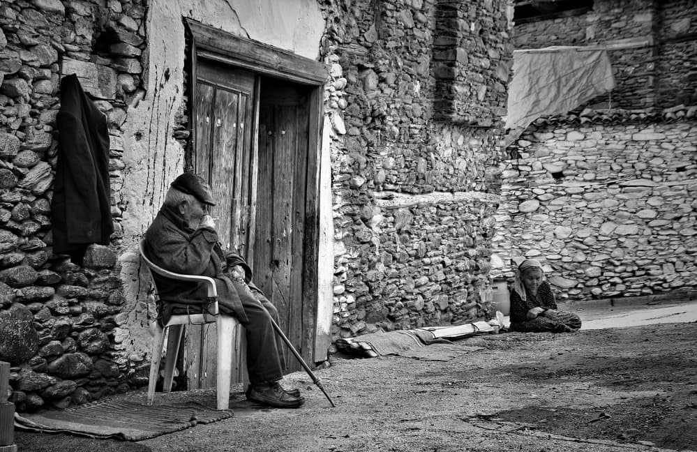 Old Man Village Life by Ali Ayer — canvas wall art