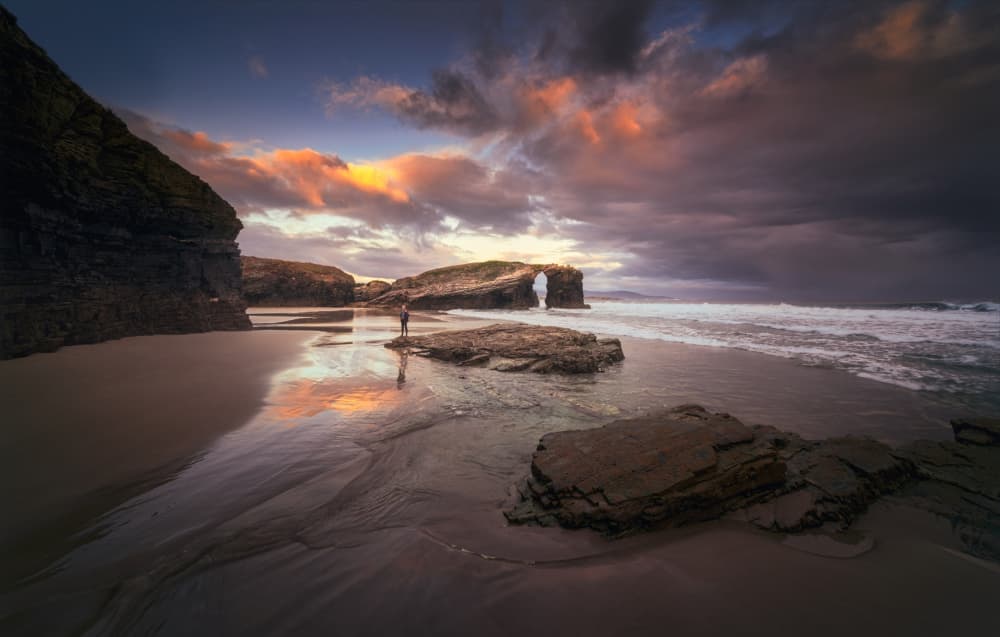 Coastal Arches Sunset by joanaduenas — canvas wall art