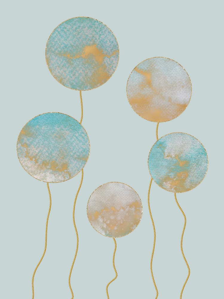Watercolour Circles by Bilge Paksoylu — canvas wall art