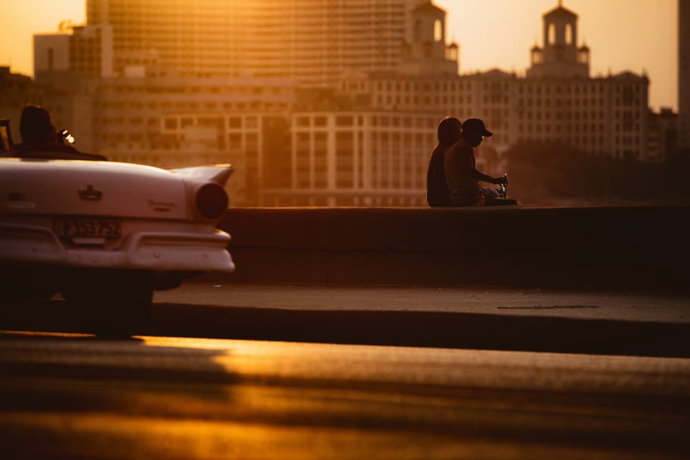 Classic Car Havana Sunset by Gina Buliga — canvas wall art