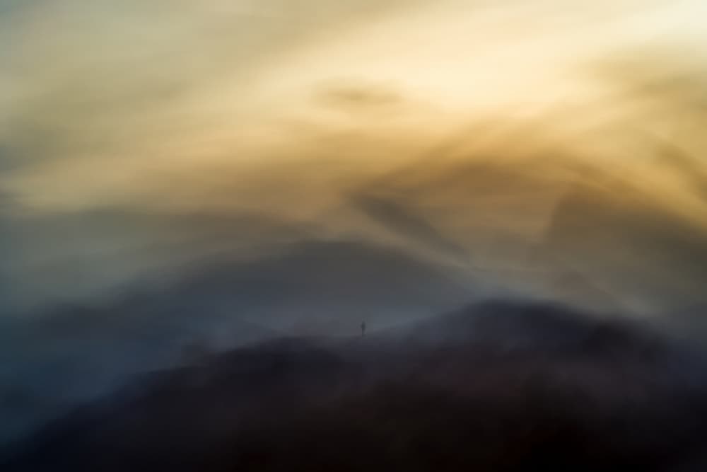 Lone Figure Golden Mist by Fernando Molina — canvas wall art