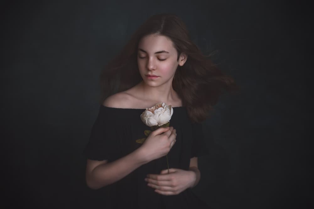 Gentle Girl Soft Rose by Martina Nemcekova EP — canvas wall art