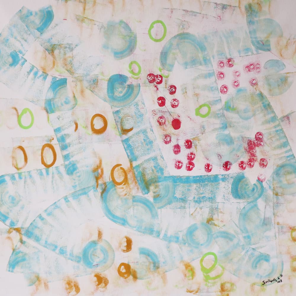 Colorful Abstract Shapes by Santhosh ch — canvas wall art