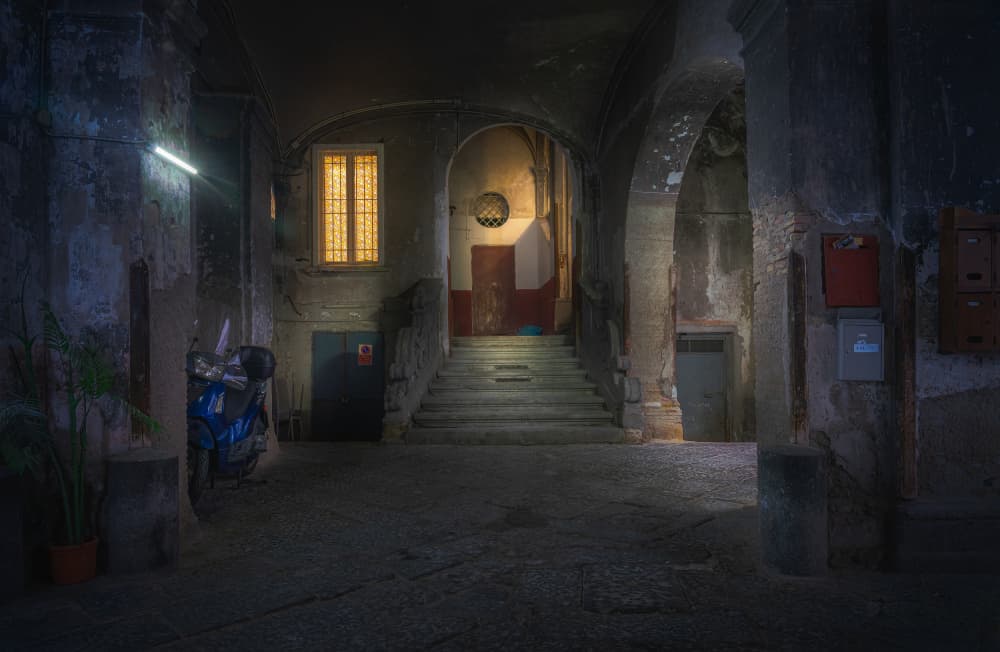 Mysterious Urban Archway by Eugenio Pastor Benjumeda — canvas wall art