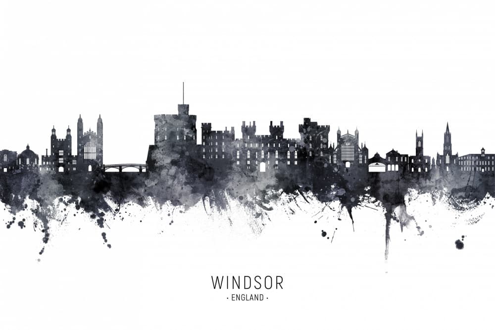 Windsor England Skyline by Michael Tompsett — canvas wall art
