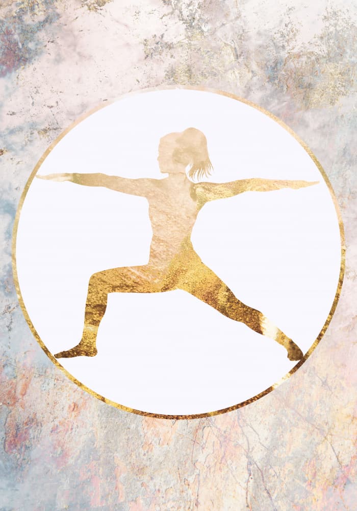 Golden Yoga Warrior by Sarah Manovski — canvas wall art
