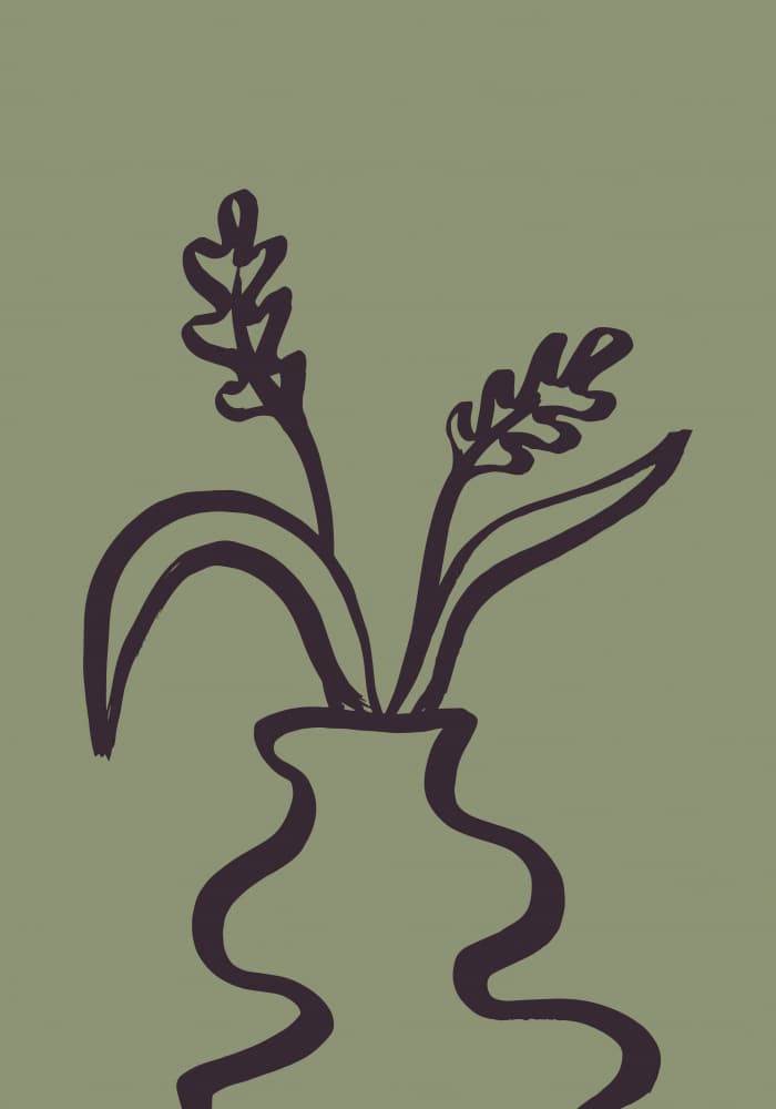 Wavy Vase Flowers by Studio JKN — canvas wall art