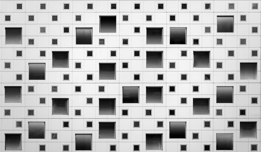 Geometric Building Facade by Jimmy Yang — canvas wall art