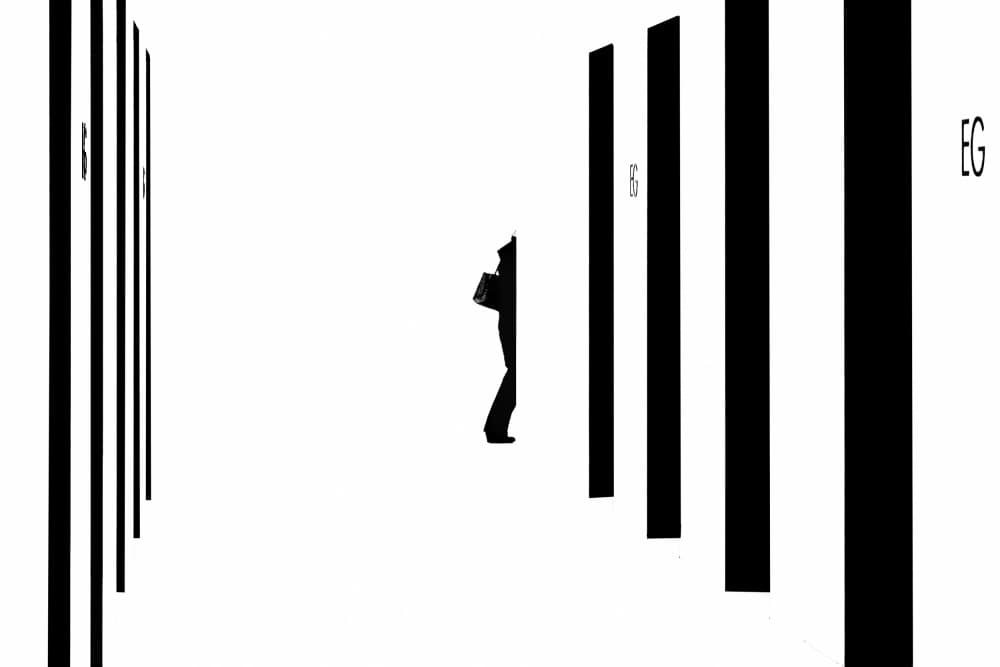 Man on Minimalist Path by Andy Bauer — canvas wall art