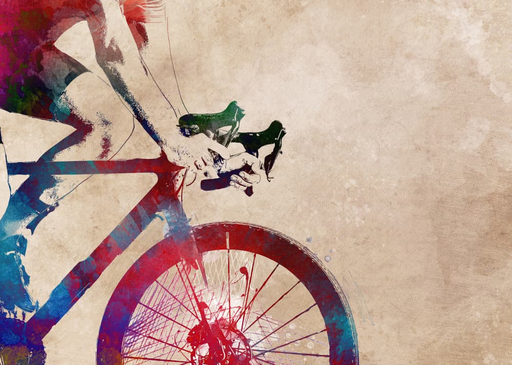 Vibrant Cycling Motion by Justyna Jaszke — canvas wall art