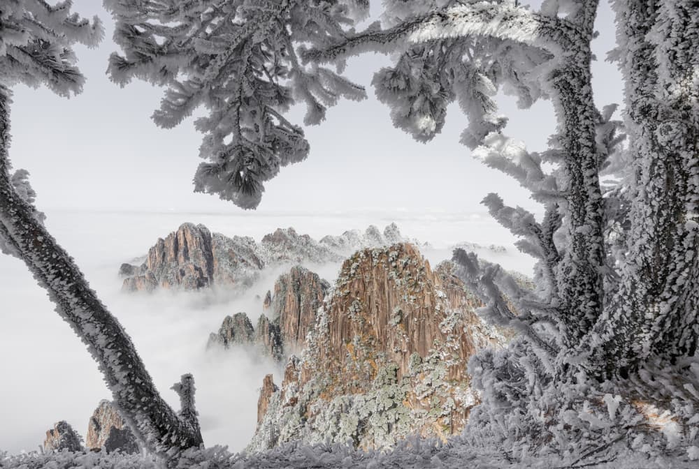 Misty Winter Peaks by Chuanxu Ren — canvas wall art