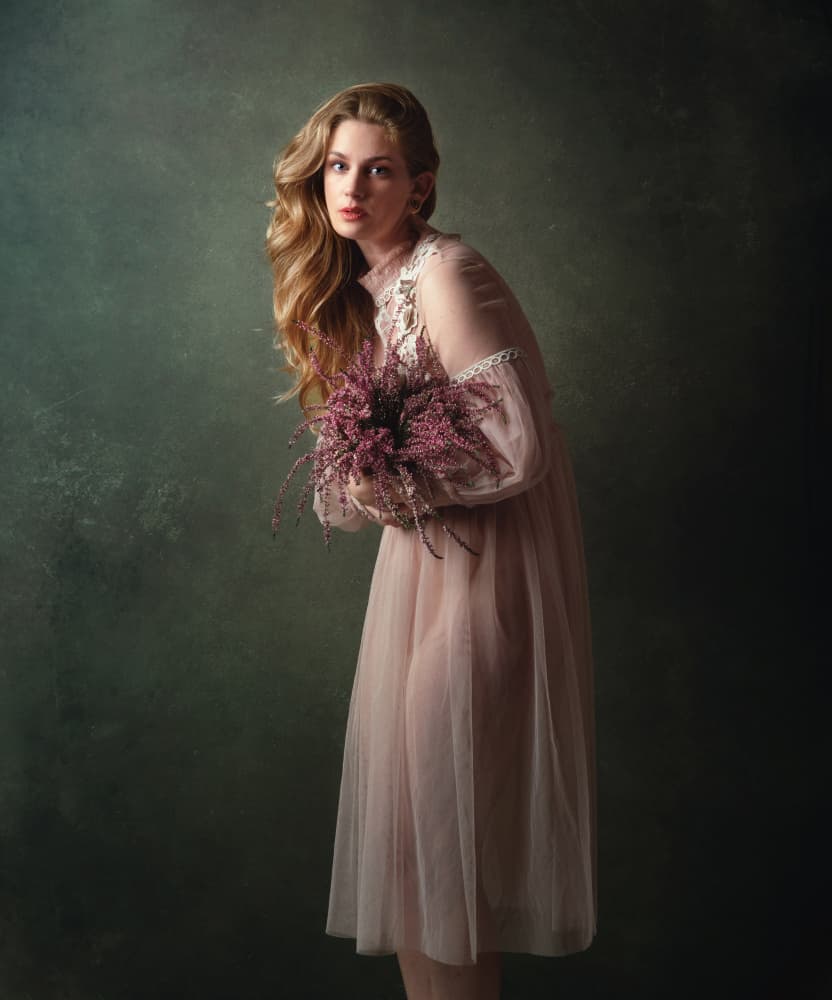 Ethereal Woman With Heather by Catherine Wang — canvas wall art