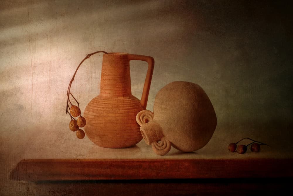 Warm Rustic Pottery by Elena Arjona — canvas wall art