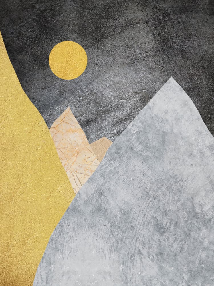 Abstract Golden Mountains by Vitor Costa — canvas wall art