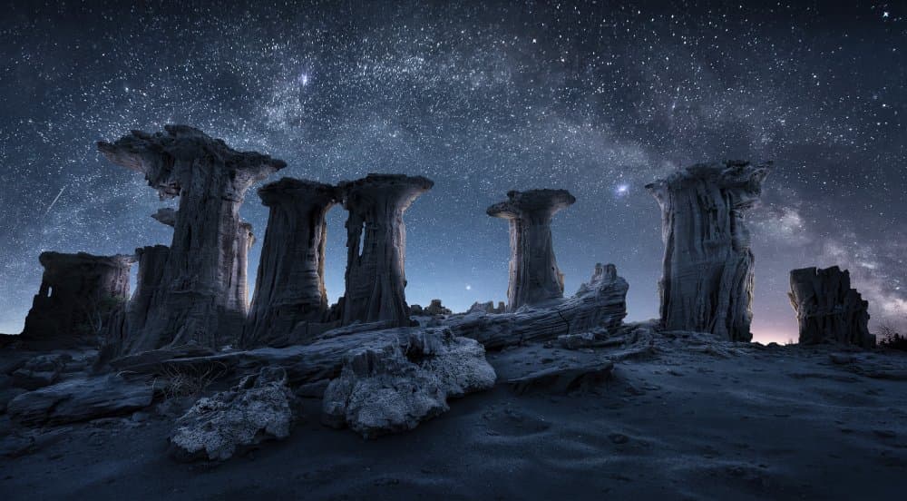 Starlit Desert Formations by Simon Xu — canvas wall art