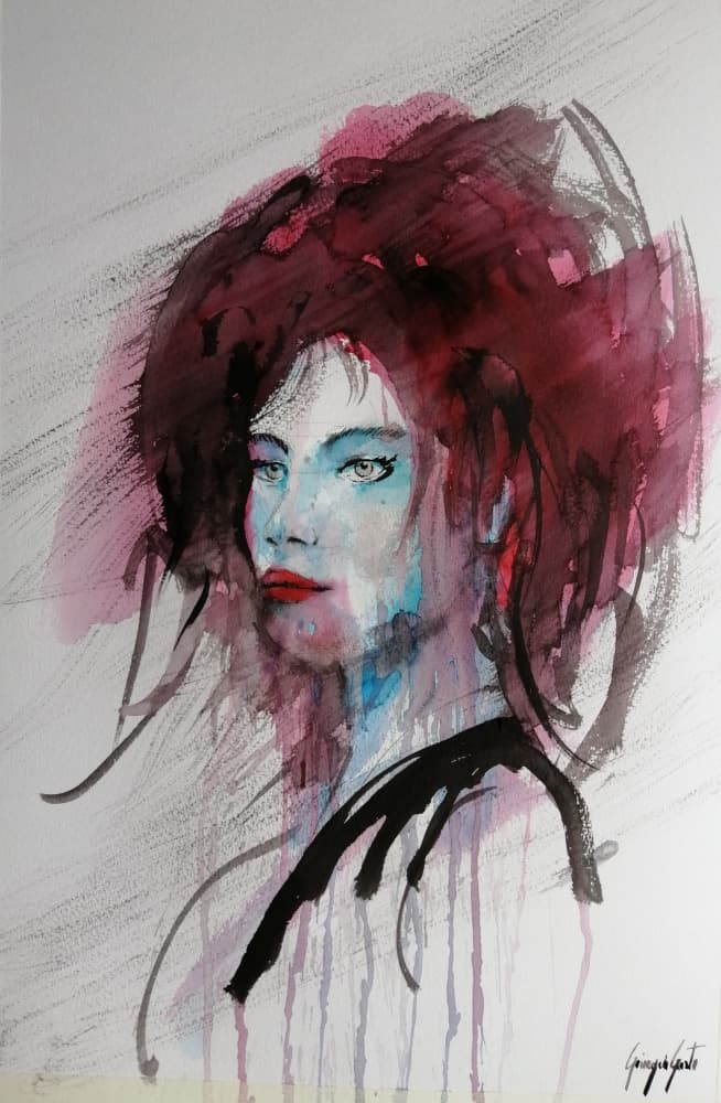 Expressive Woman Portrait by Giorgio Gosti — canvas wall art