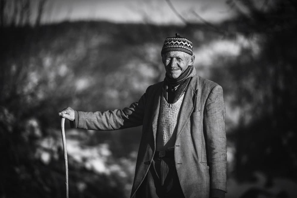 Smiling Elder Portrait by Yavuz Pancareken — canvas wall art