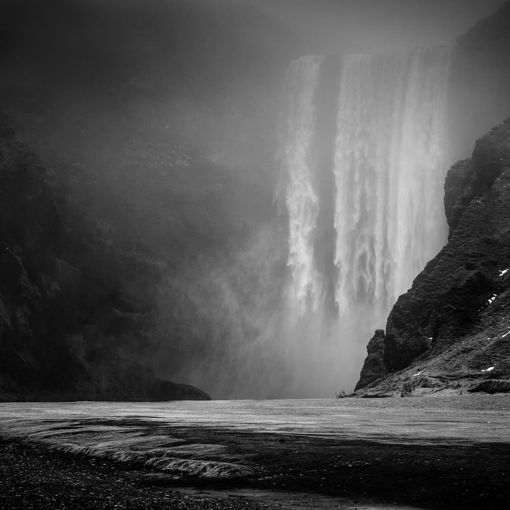 Misty Waterfall Flow by Hervé Loire — canvas wall art