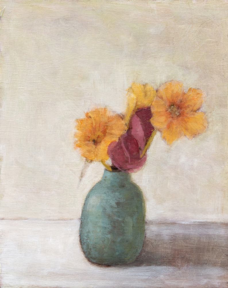 Warm Blooms Still Life by Claire Lerner — canvas wall art