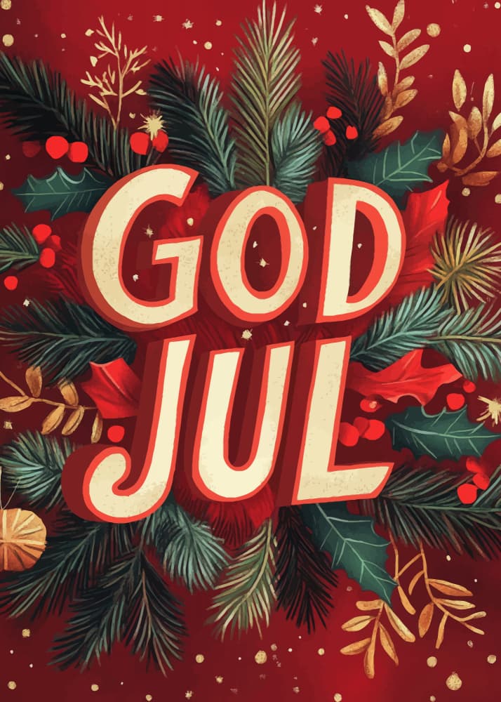 God Jul Festive Foliage by Andreas Magnusson — canvas wall art