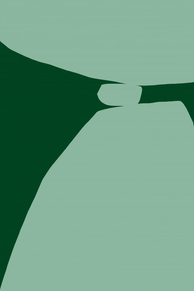 Abstract Green Curves by Treechild — canvas wall art