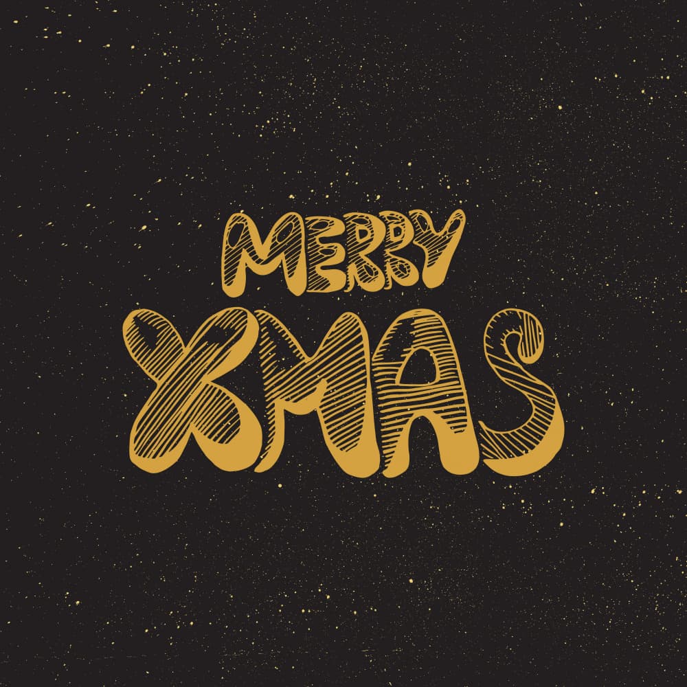 Vintage Gold Merry Xmas by Marika Barsrsind — canvas wall art