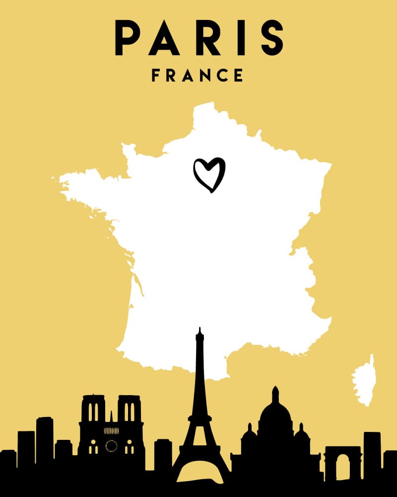 Paris France Map by Emiliano Deificus — canvas wall art