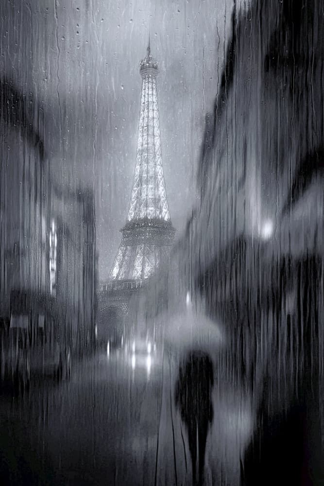 Eiffel Tower Rainy Night by X-FlyingKN — canvas wall art