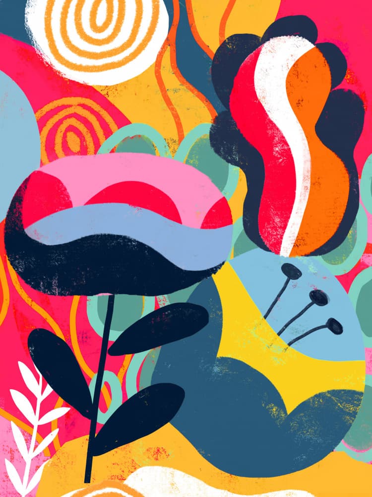 Vibrant Botanical Bloom by uta krogmann — canvas wall art