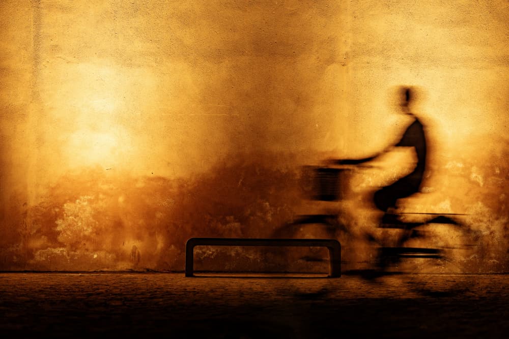 Golden Shadow Rider by Gina Buliga — canvas wall art
