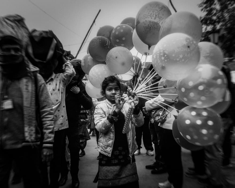 Girl With Balloons by ADIREK M — canvas wall art