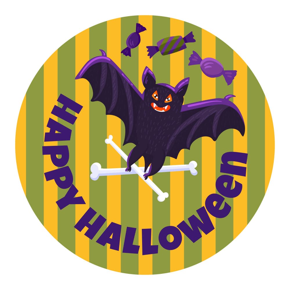 Halloween cartoon sticker by Marika Barsrsind — canvas wall art