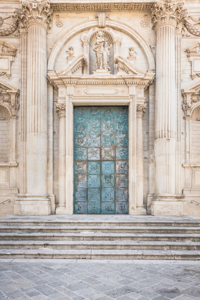 Ornate Blue Church Door by Photolovers — canvas wall art