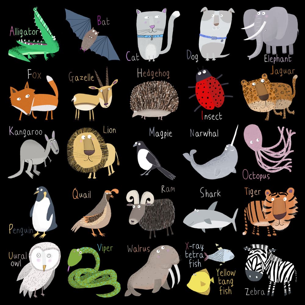 Whimsical Animal Gathering by Carla Daly — canvas wall art