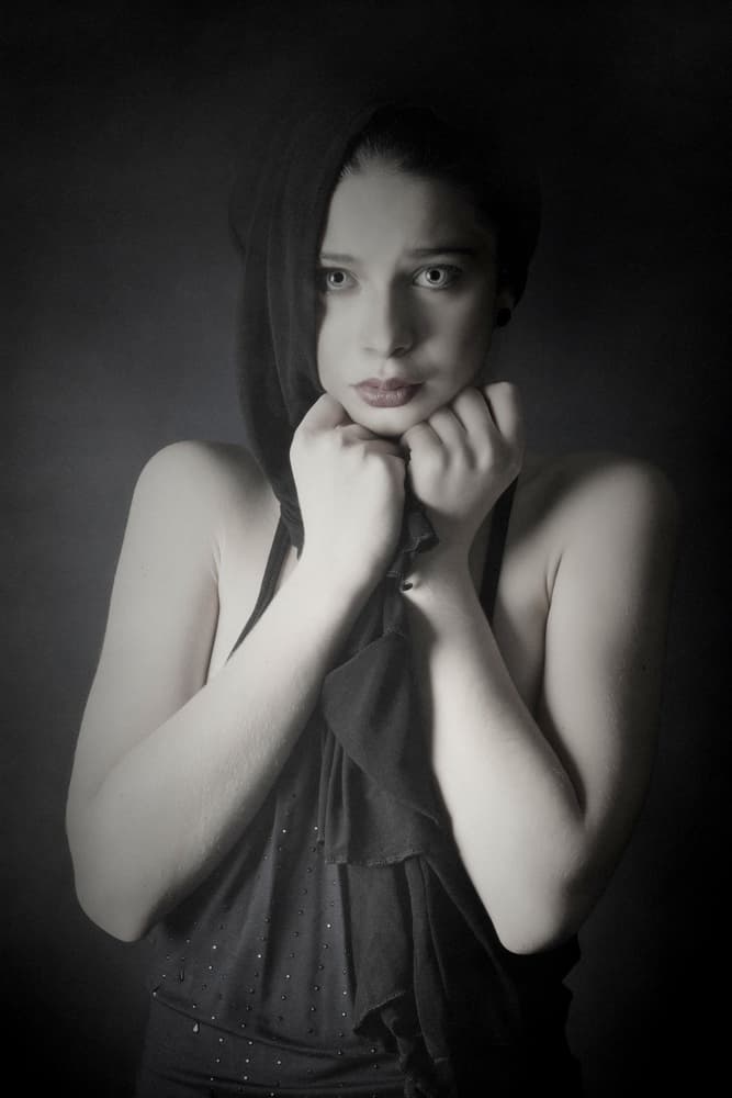 Vulnerable Young Woman by Olga Mest — canvas wall art