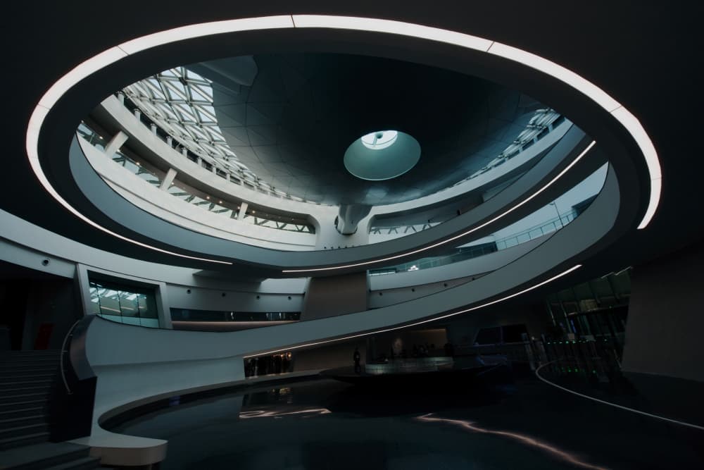 Sleek Spiral Atrium by konglingming — canvas wall art
