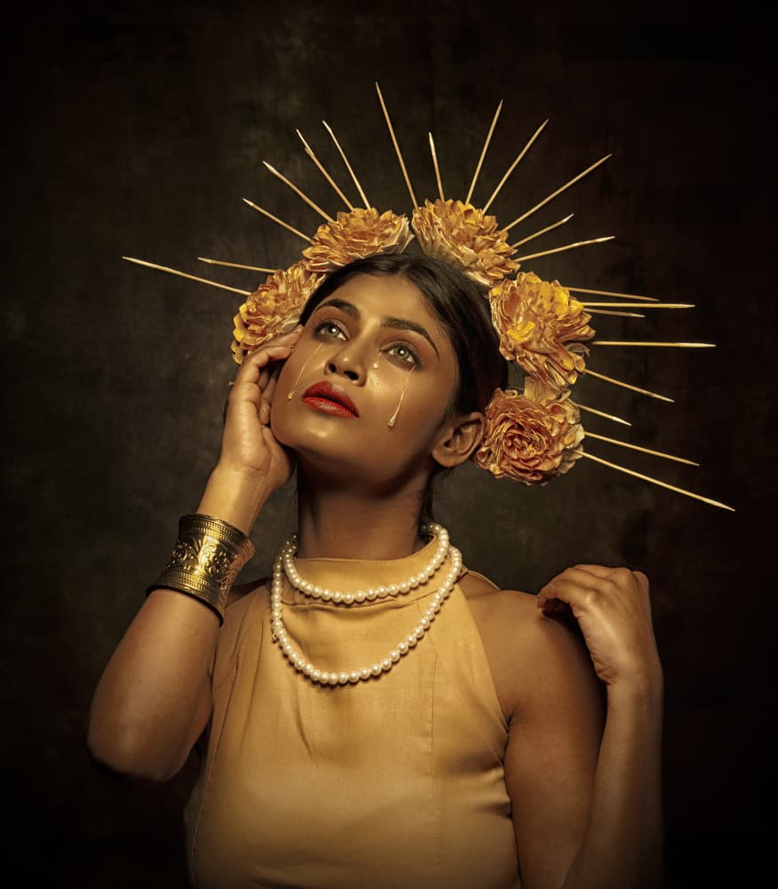 Golden Crown Tears by PARTHA BHATTACHARYYA — canvas wall art