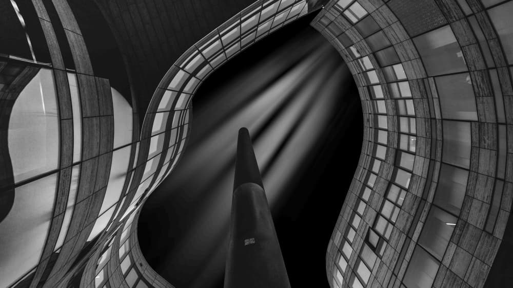 Curved City Perspective by Jean-Marc Aloy — canvas wall art