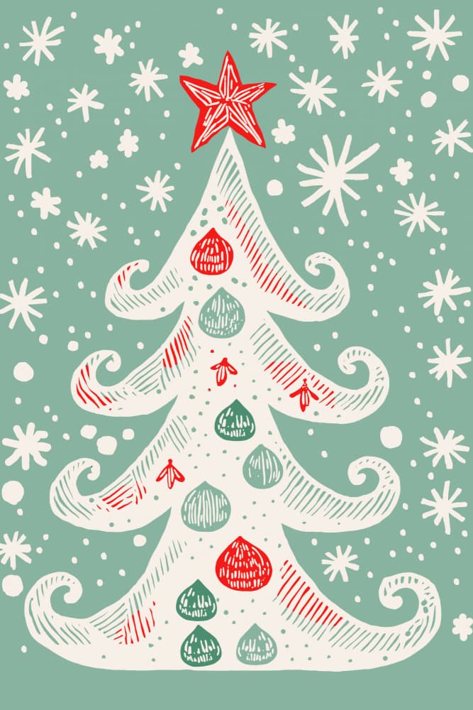 Whimsical Christmas Tree by casa cartissi — canvas wall art