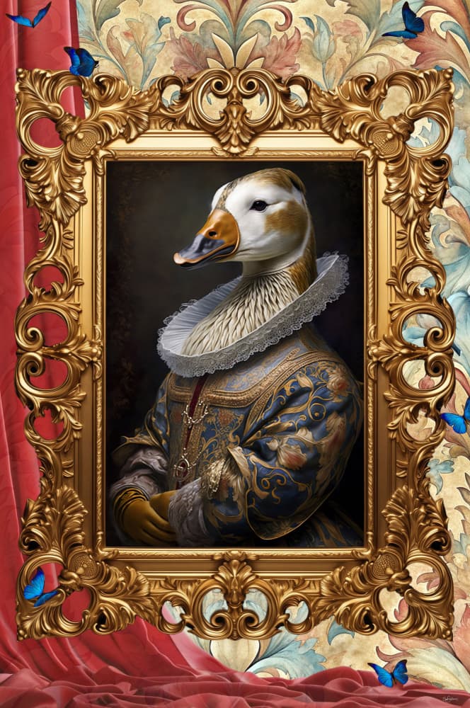 Regal Duck Portrait by Sue Skellern — canvas wall art