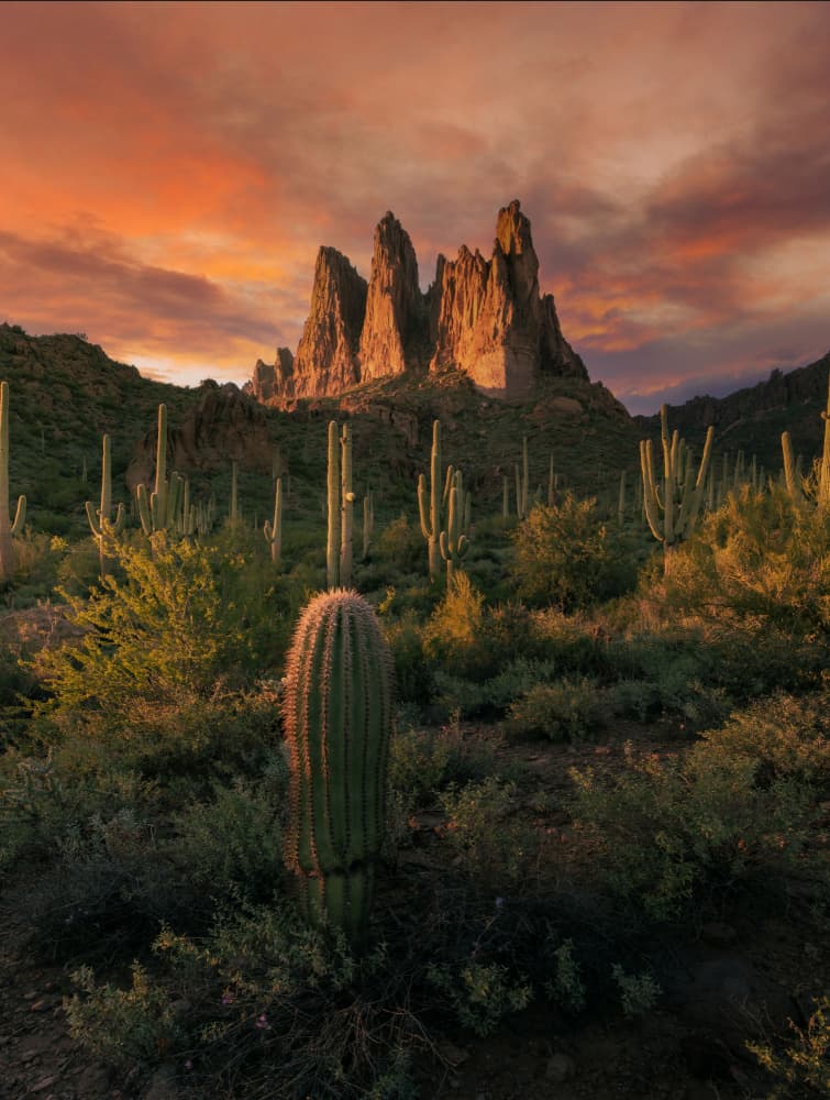 Desert Sunset Peaks by Gengchen Wang — canvas wall art